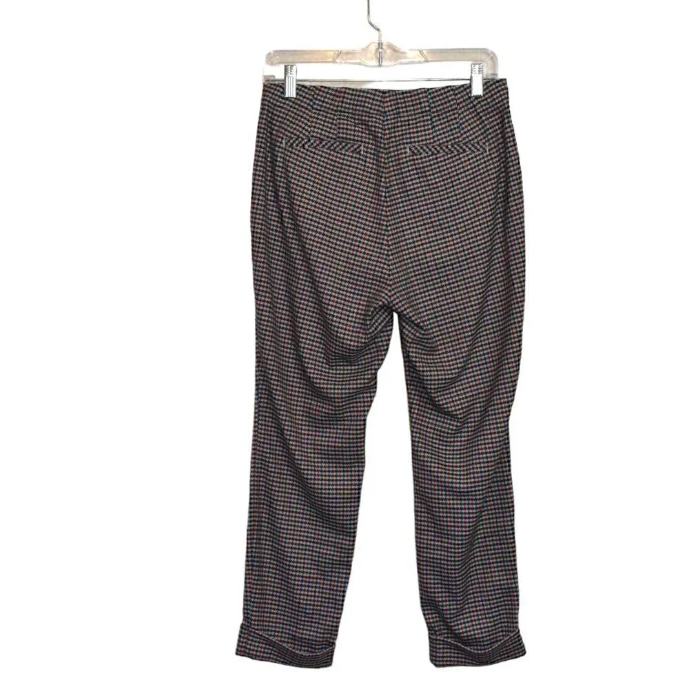 J. Jill Houndstooth Pull On Cuffed Hem Pants Size 8